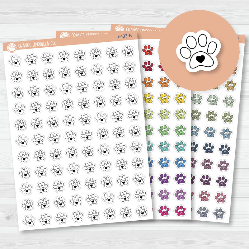 Hand Doodled Paw Print Icon | Vet Groomer Planner Stickers | I-433