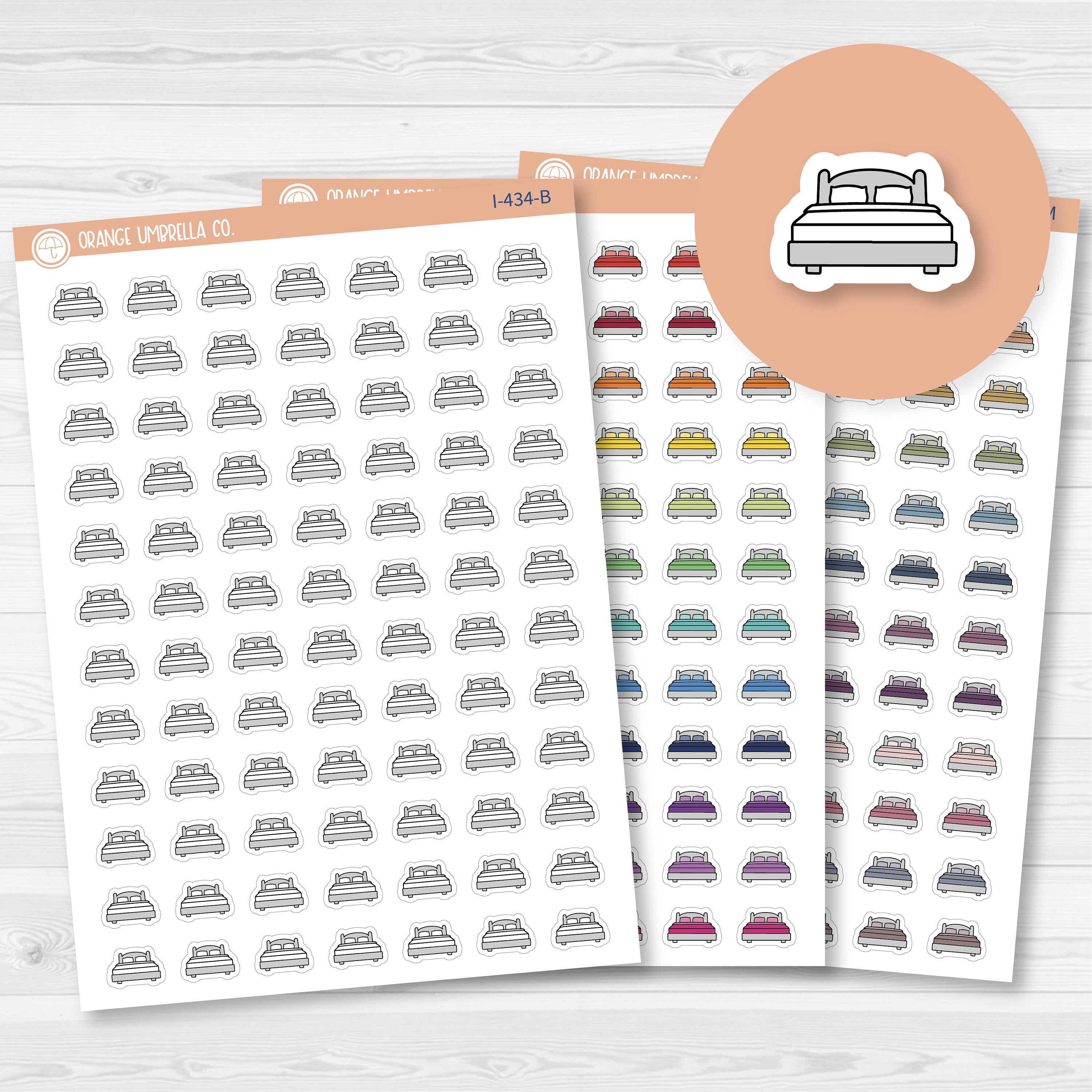 Wash Sheet Icons | Hand Doodled Bed Icon Planner Stickers | I-434