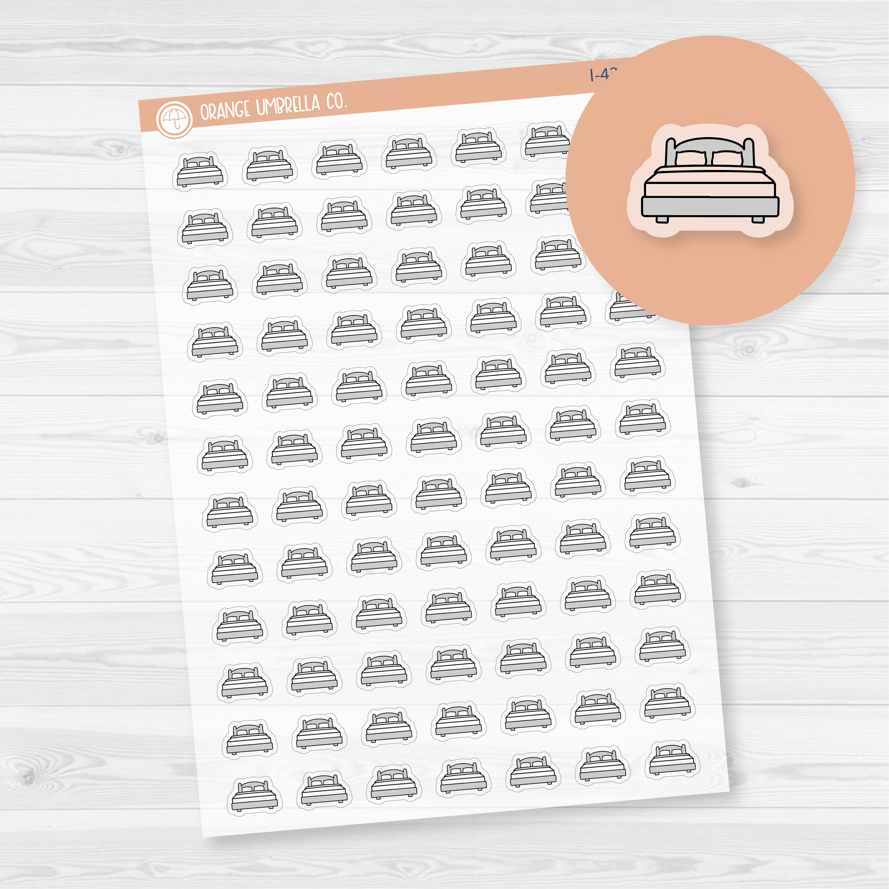 Wash Sheets Make Bed Icons | Hand Doodled Bed Icon Planner Stickers | Clear Matte | I-434-BCM