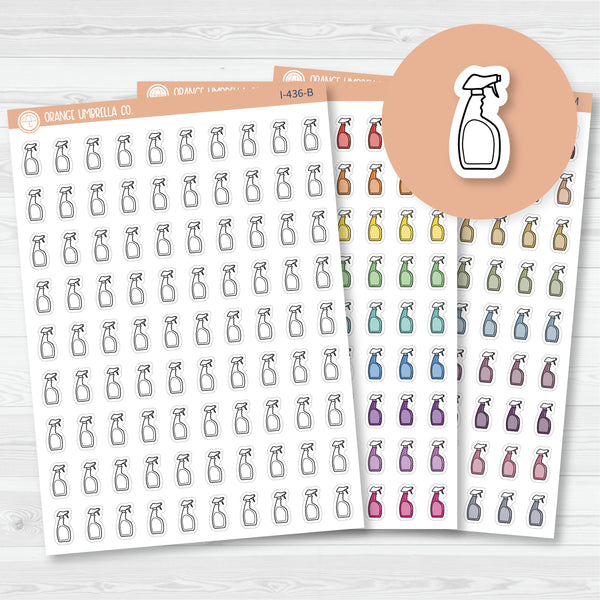 Cleaning Icons | Hand Doodled Spray Cleaner Planner Stickers | I-436