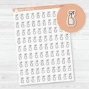 Clean House Hand Doodled Icons | Cleaning Icon Planner Stickers | Clear Matte | I-436-BCM