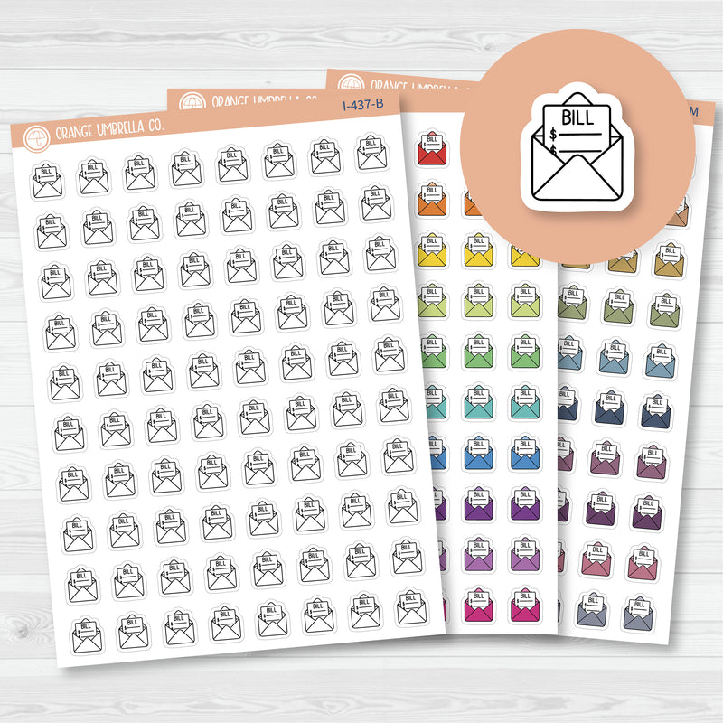 Pay Bill Icons | Hand Doodled Bills Planner Stickers | I-437