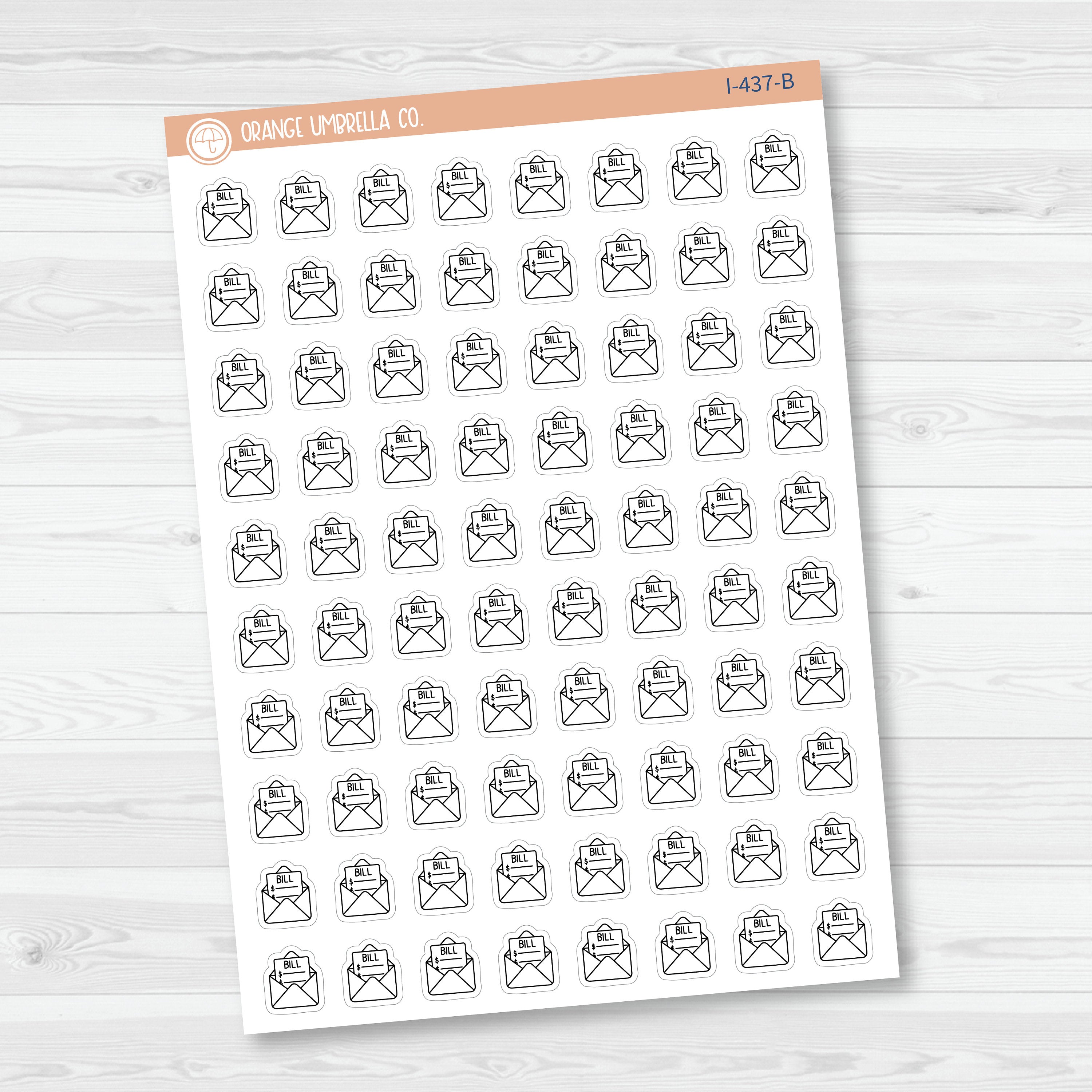 Pay Bill Icons | Hand Doodled Bills Planner Stickers | I-437