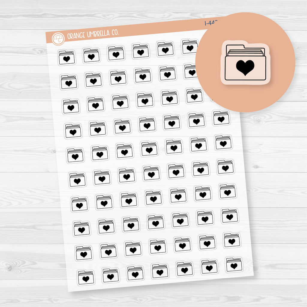 File Explorer Sticker Hand Doodled File Folder Icon Planner Stickers | Clear Matte | I-443-B
