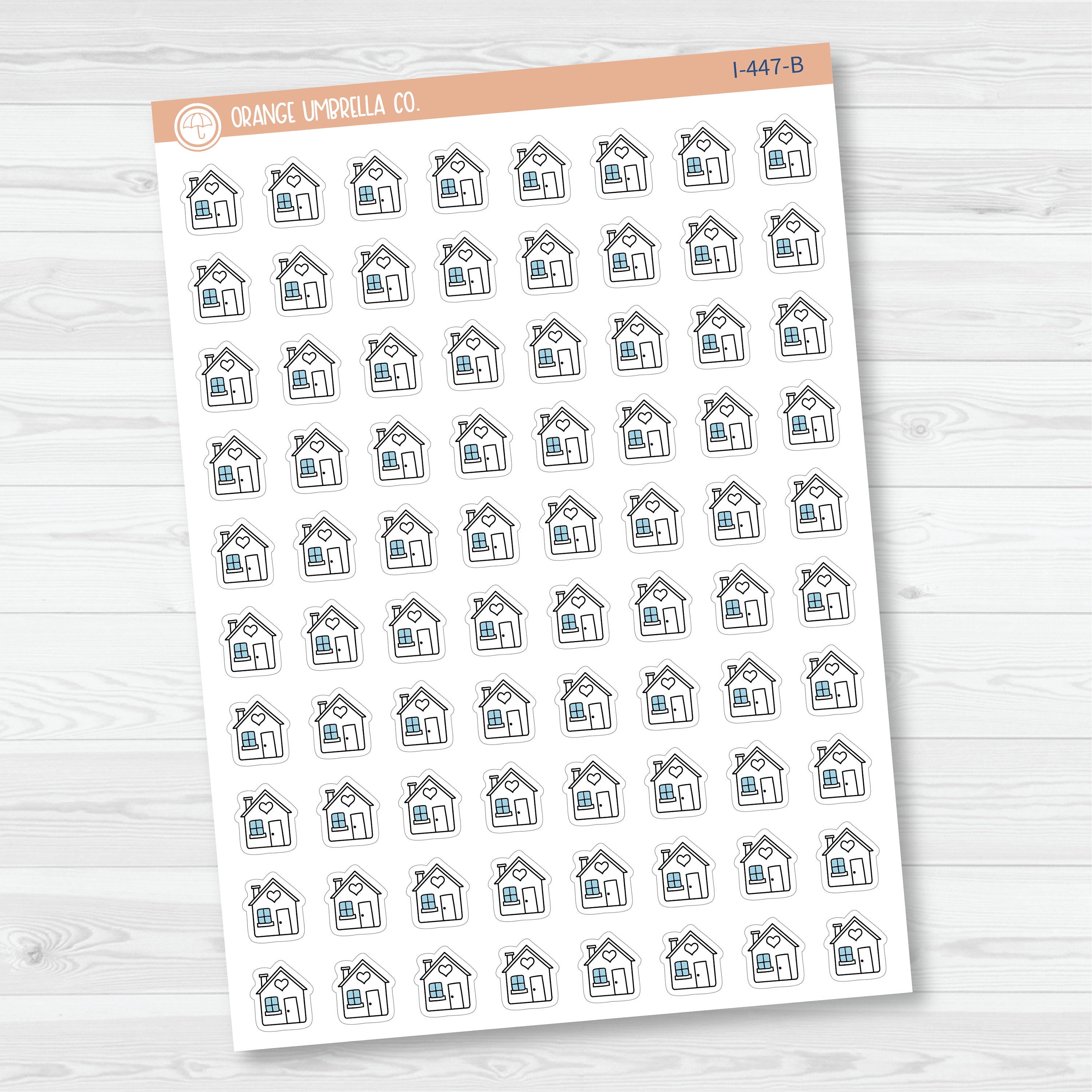 Clean House Pay Mortgage Icons | Hand Doodled House Planner Stickers | I-447
