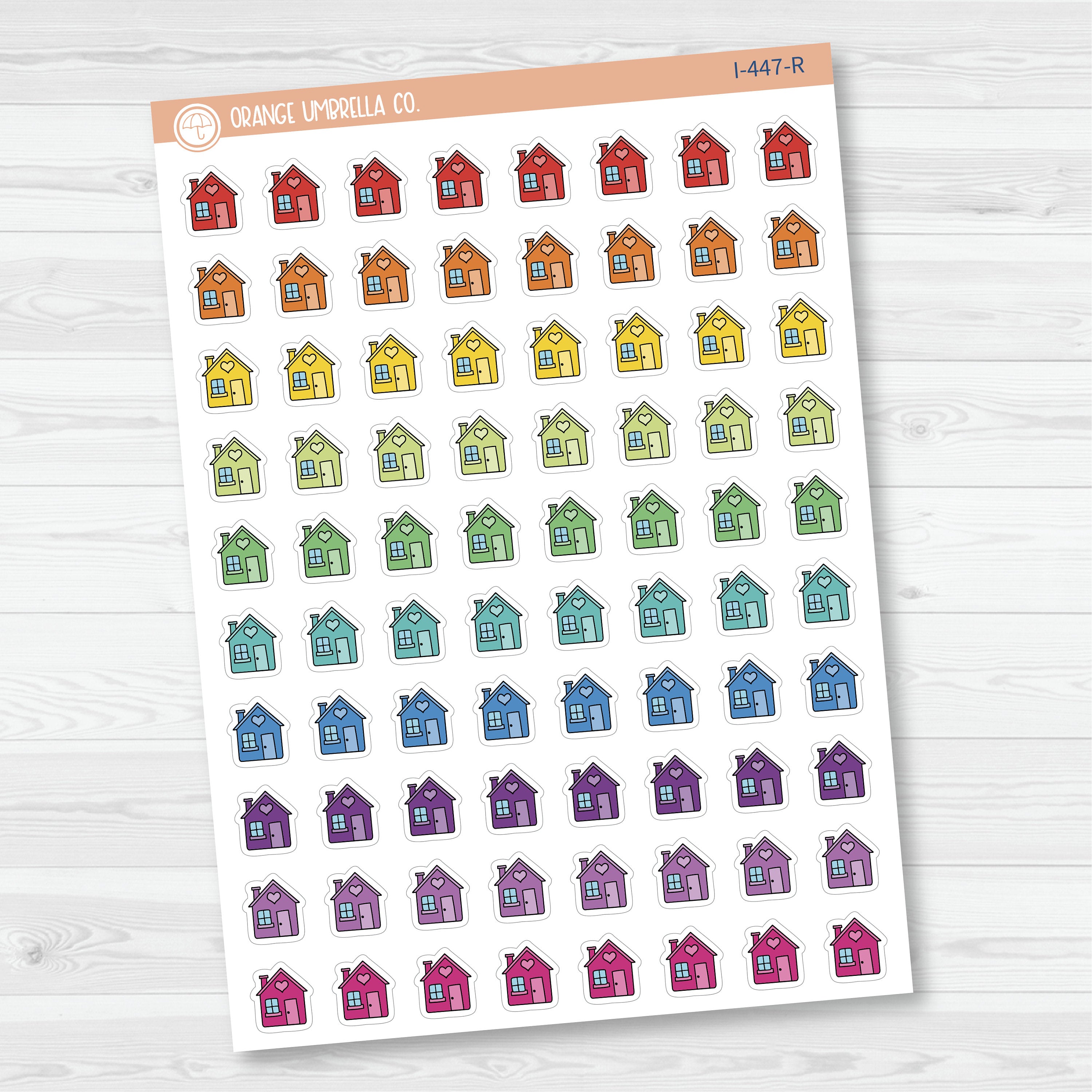 Clean House Pay Mortgage Icons | Hand Doodled House Planner Stickers | I-447