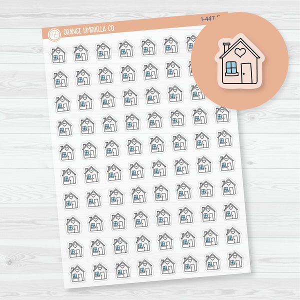 Pay Rent or Mortgage Icons | Hand Doodled Clean House Planner Stickers | Clear Matte | I-447-BCM