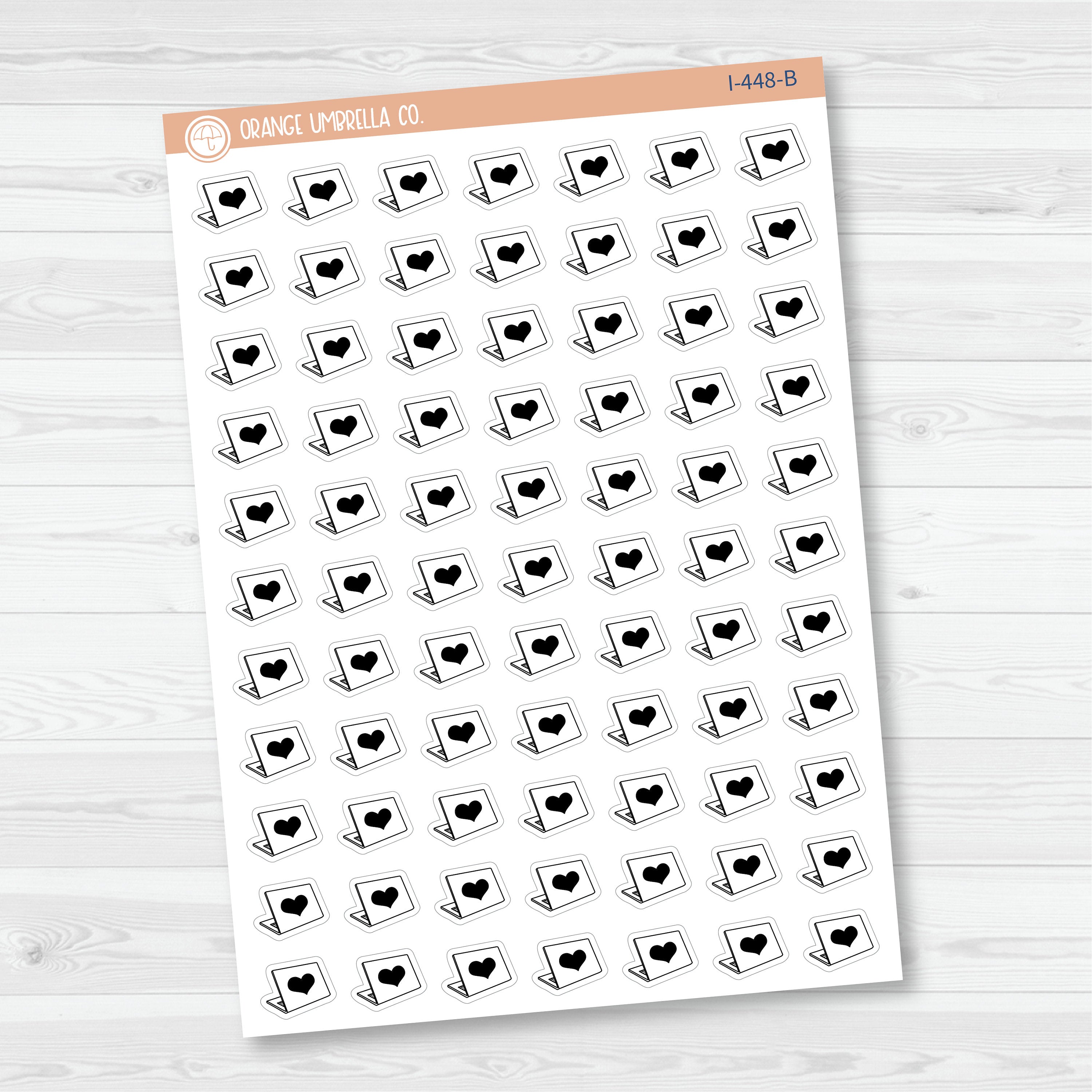 Work from Home Computer Icons | Hand Doodled Laptop Planner Stickers | I-448