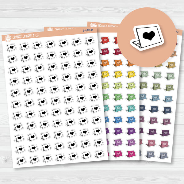 Work from Home Computer Icons | Hand Doodled Laptop Planner Stickers | I-448