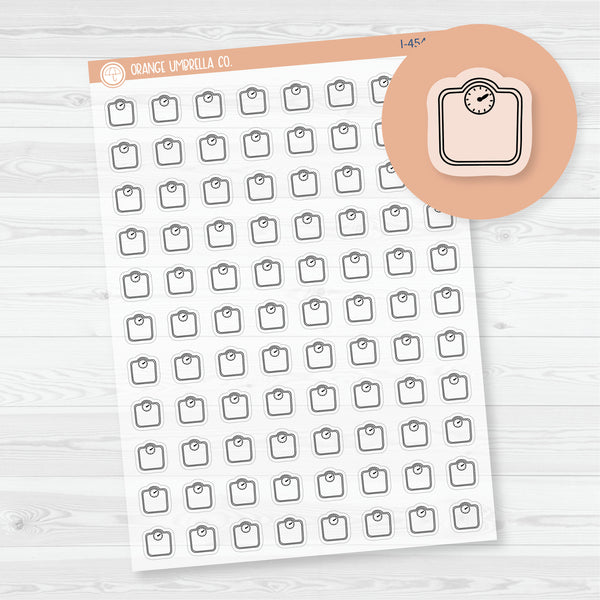 Weight Loss Icons | Hand Doodled Scale Planner Stickers | Clear Matte | I-454-BCM