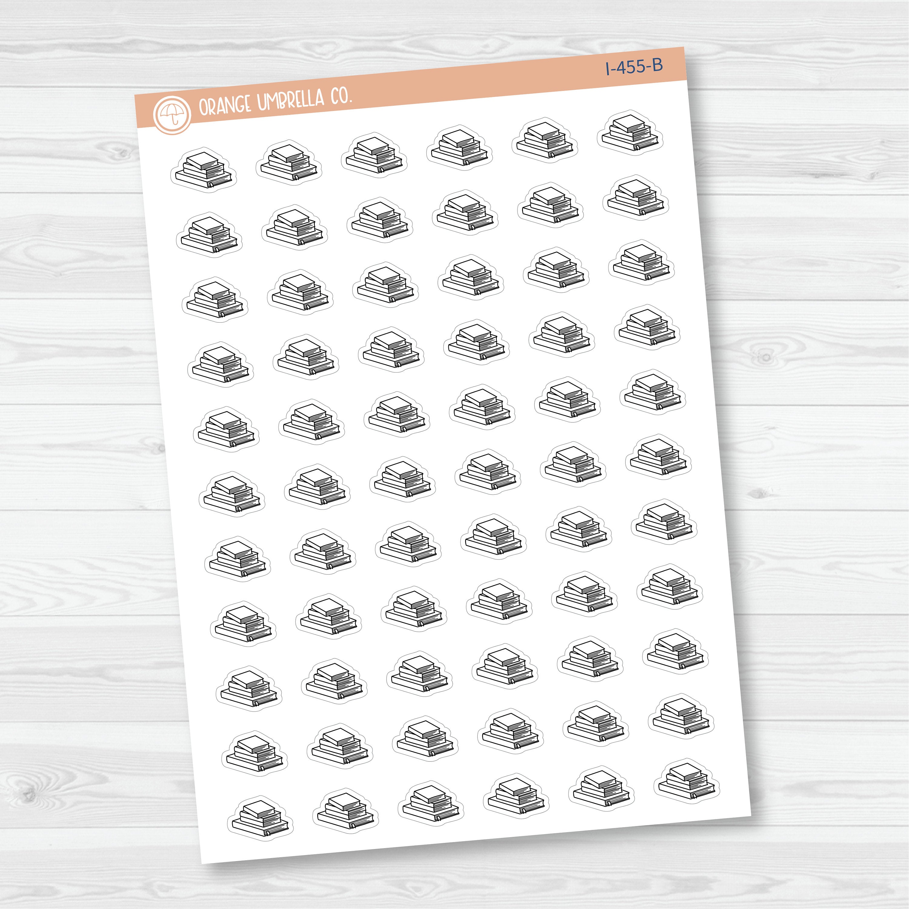 Currently Reading Icons | Hand Doodled Book Stack Icon Planner Stickers | I-455