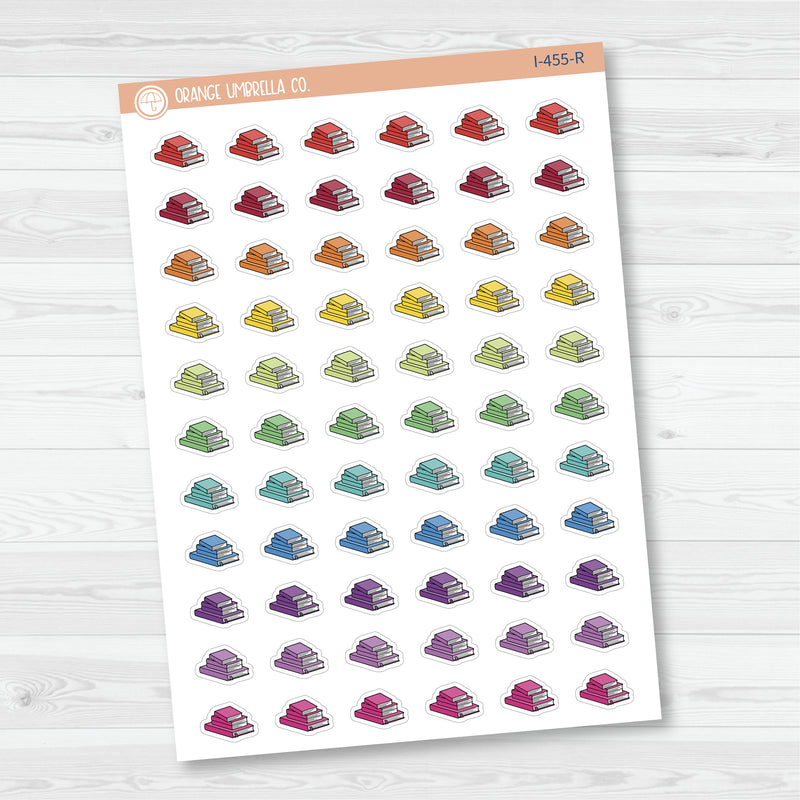 Currently Reading Icons | Hand Doodled Book Stack Icon Planner Stickers | I-455