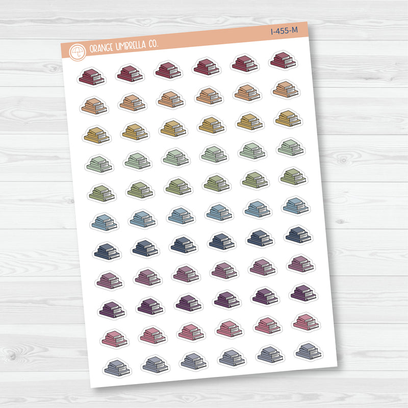 Currently Reading Icons | Hand Doodled Book Stack Icon Planner Stickers | I-455