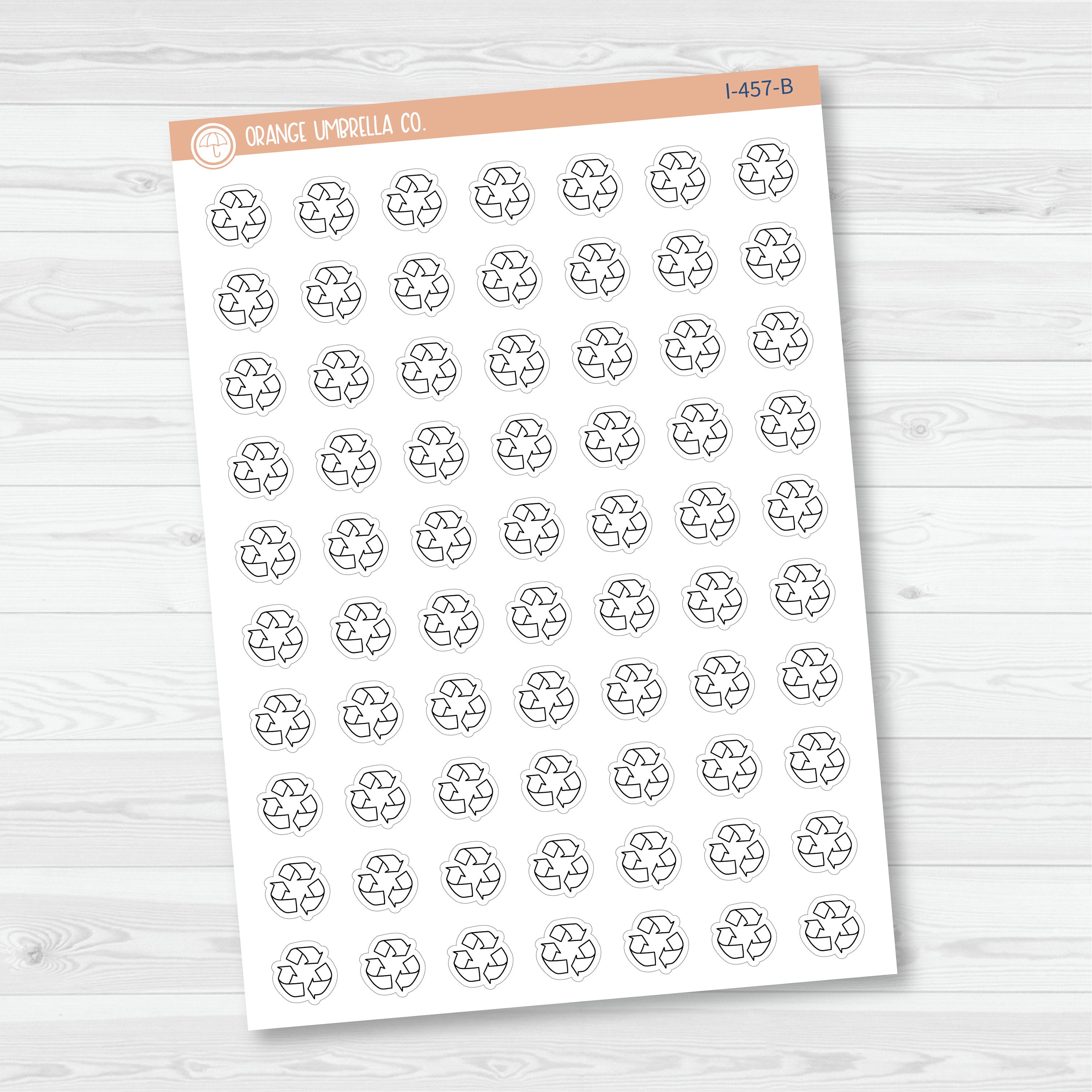 Recycling Icons | Hand Doodled Recycle Day Planner Stickers | I-457