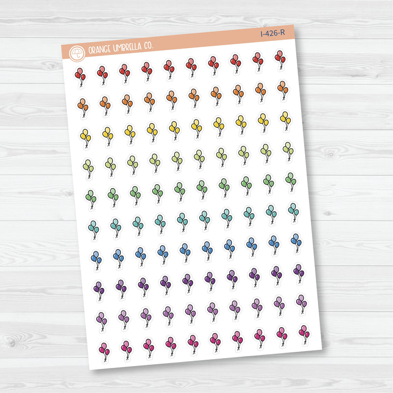 Hand-Doodled Balloons Icon Planner Stickers | I-426