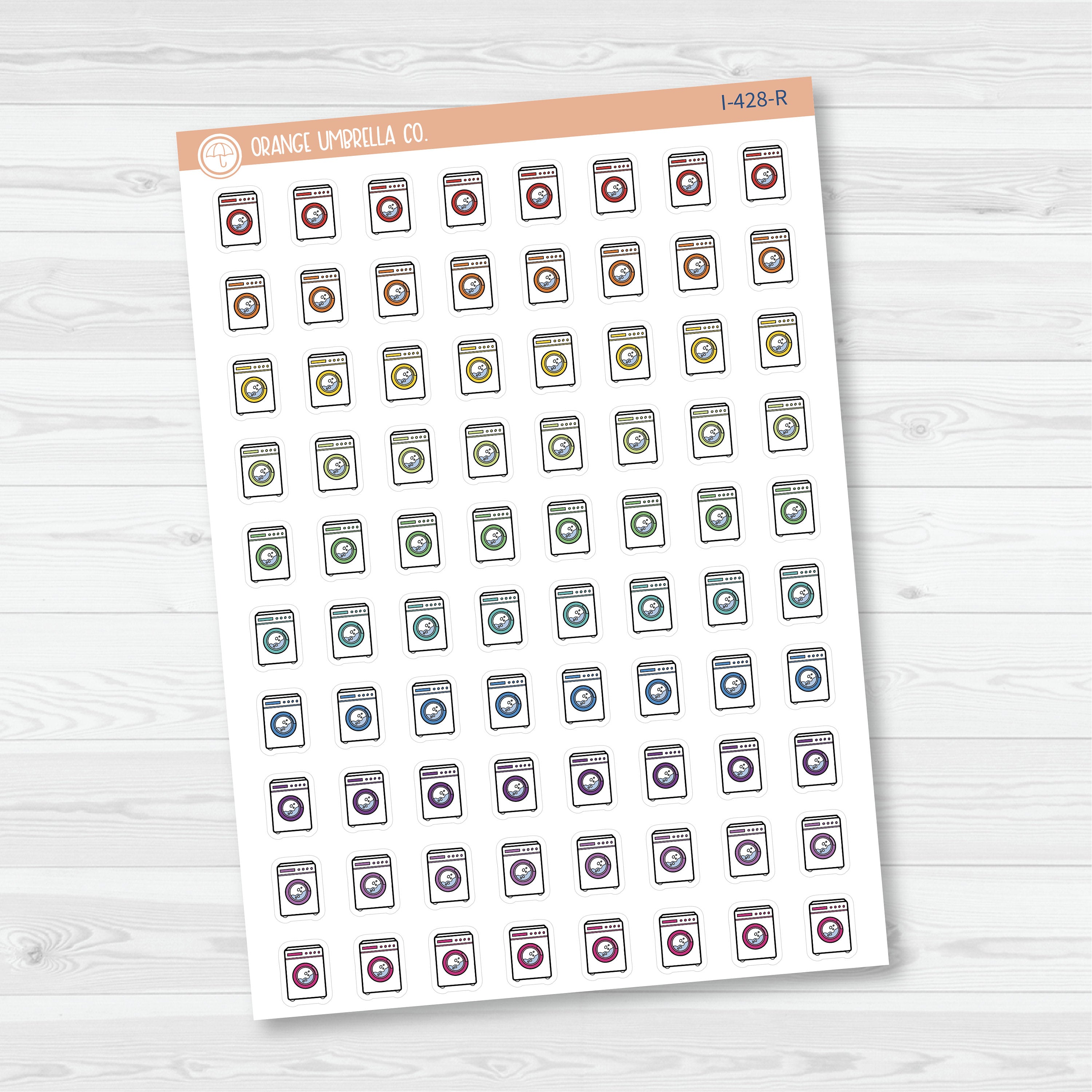 Laundry Icons | Hand Doodled Washing Machine Planner Stickers | I-428