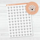 Hand Doodled Paw Print Icon Planner Stickers | Clear Matte Vet Groomer Labels | I-433-BCM