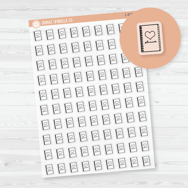 Planner Time Icons | Hand Doodled Planner Icon Planner Stickers | Clear Matte | I-435-BCM