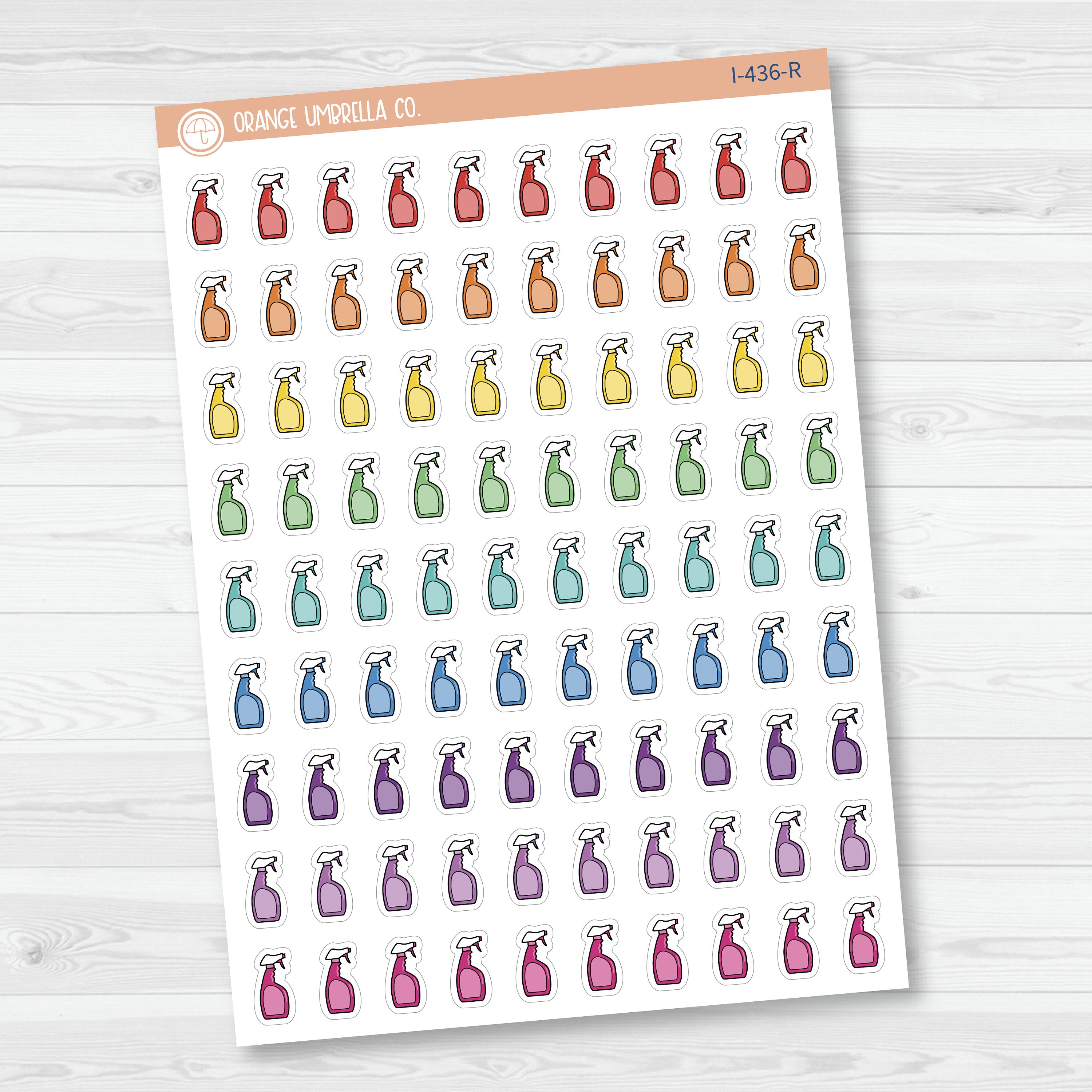Cleaning Icons | Hand Doodled Spray Cleaner Planner Stickers | I-436