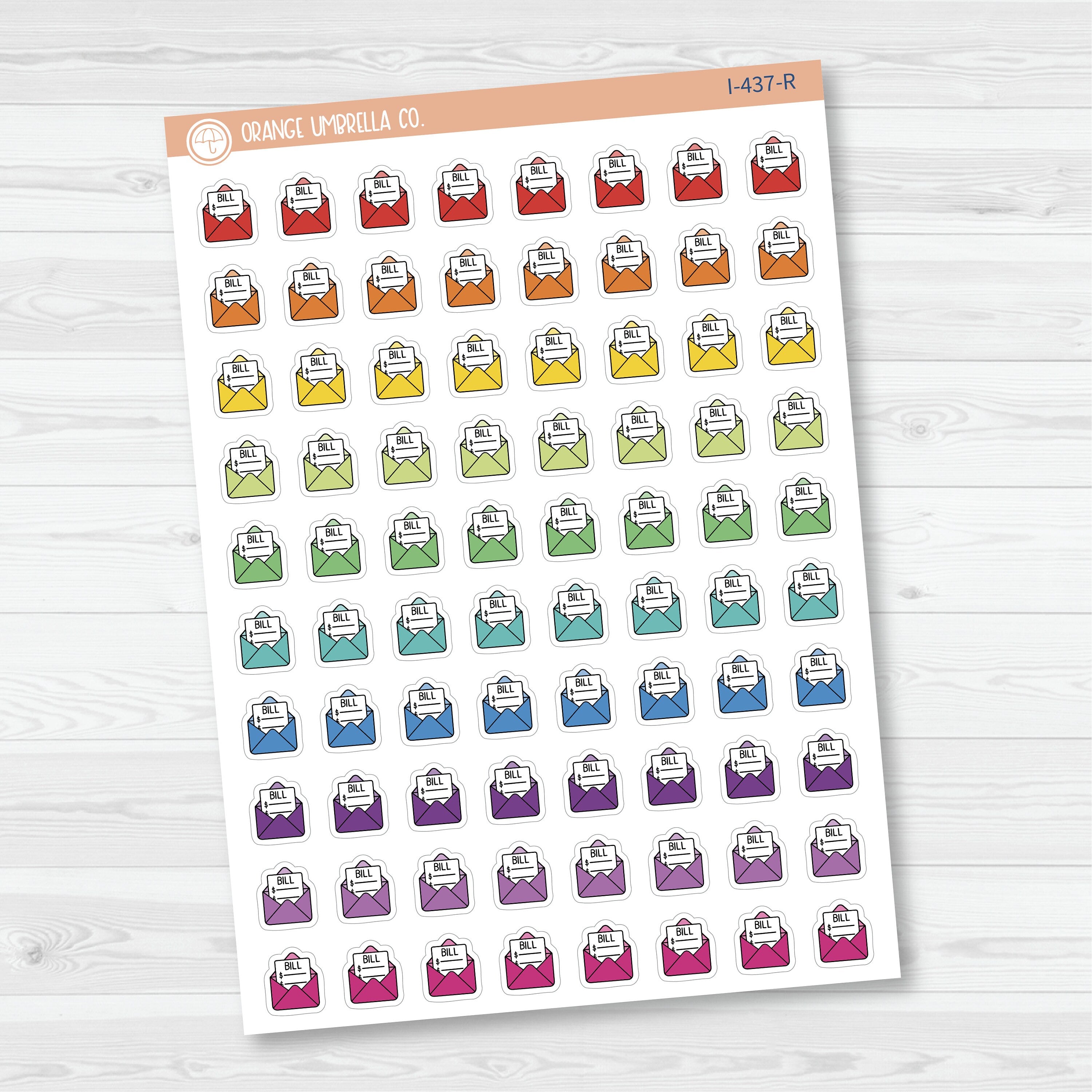 Pay Bill Icons | Hand Doodled Bills Planner Stickers | I-437