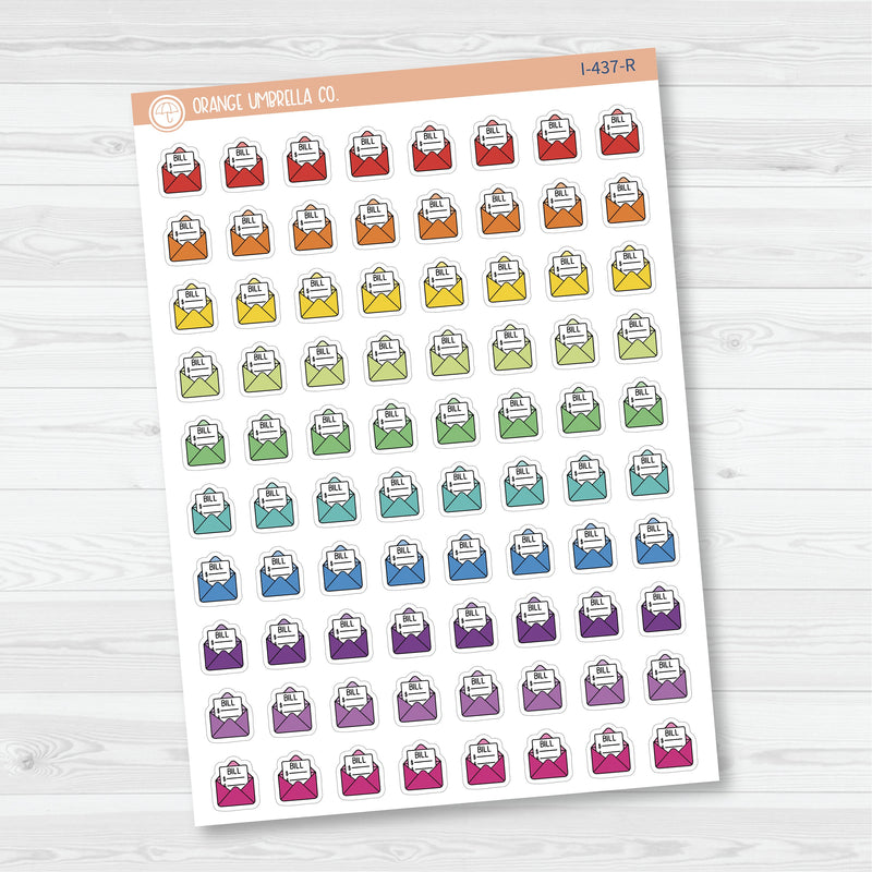 Pay Bill Icons | Hand Doodled Bills Planner Stickers | I-437