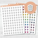 Trash Day Icons | Hand Doodled Trash Can Planner Sticker | I-439