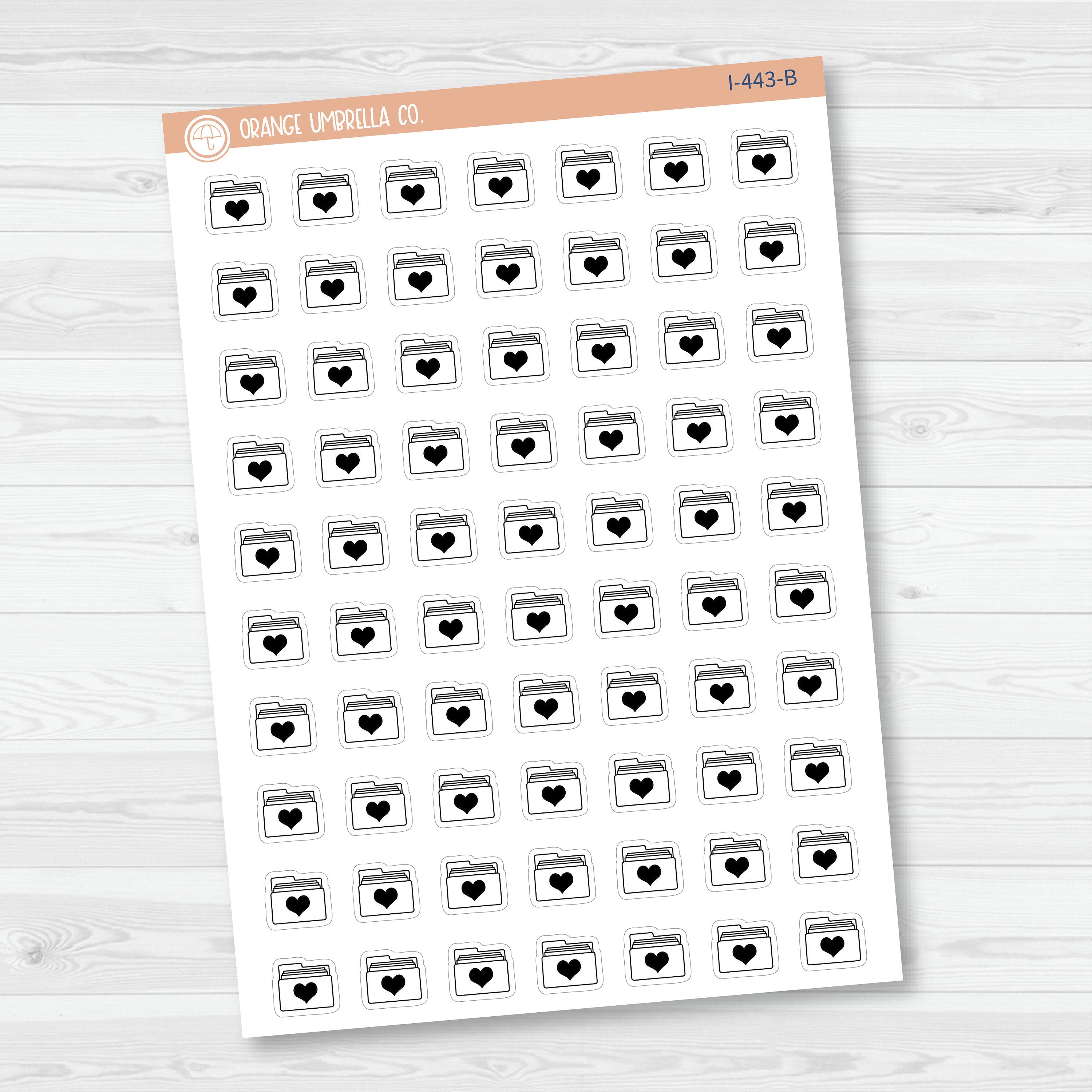 Hand Doodled File Folder Icon Planner Stickers | I-443