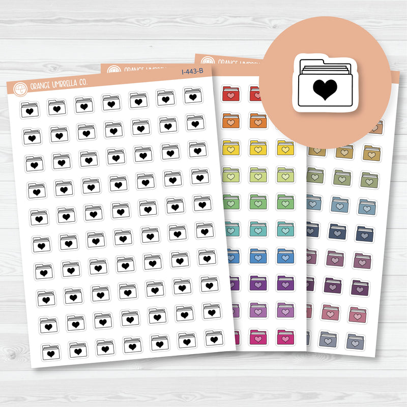 Hand Doodled File Folder Icon Planner Stickers | I-443