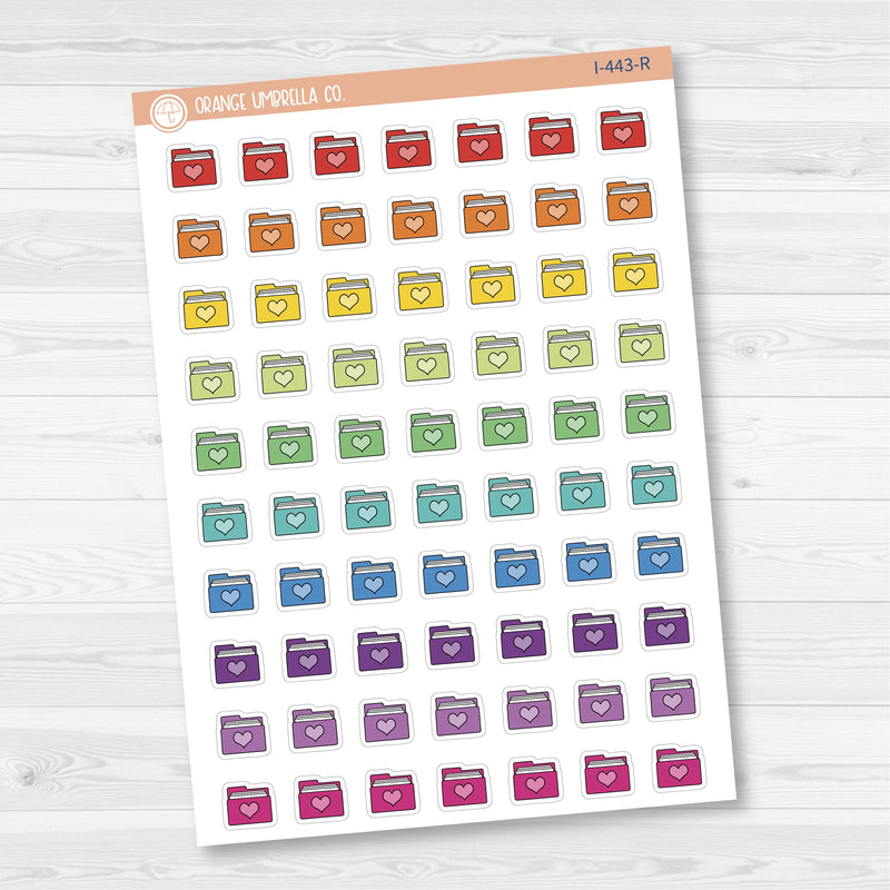 Hand Doodled File Folder Icon Planner Stickers | I-443