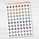 Clean House Pay Mortgage Icons | Hand Doodled House Planner Stickers | I-447