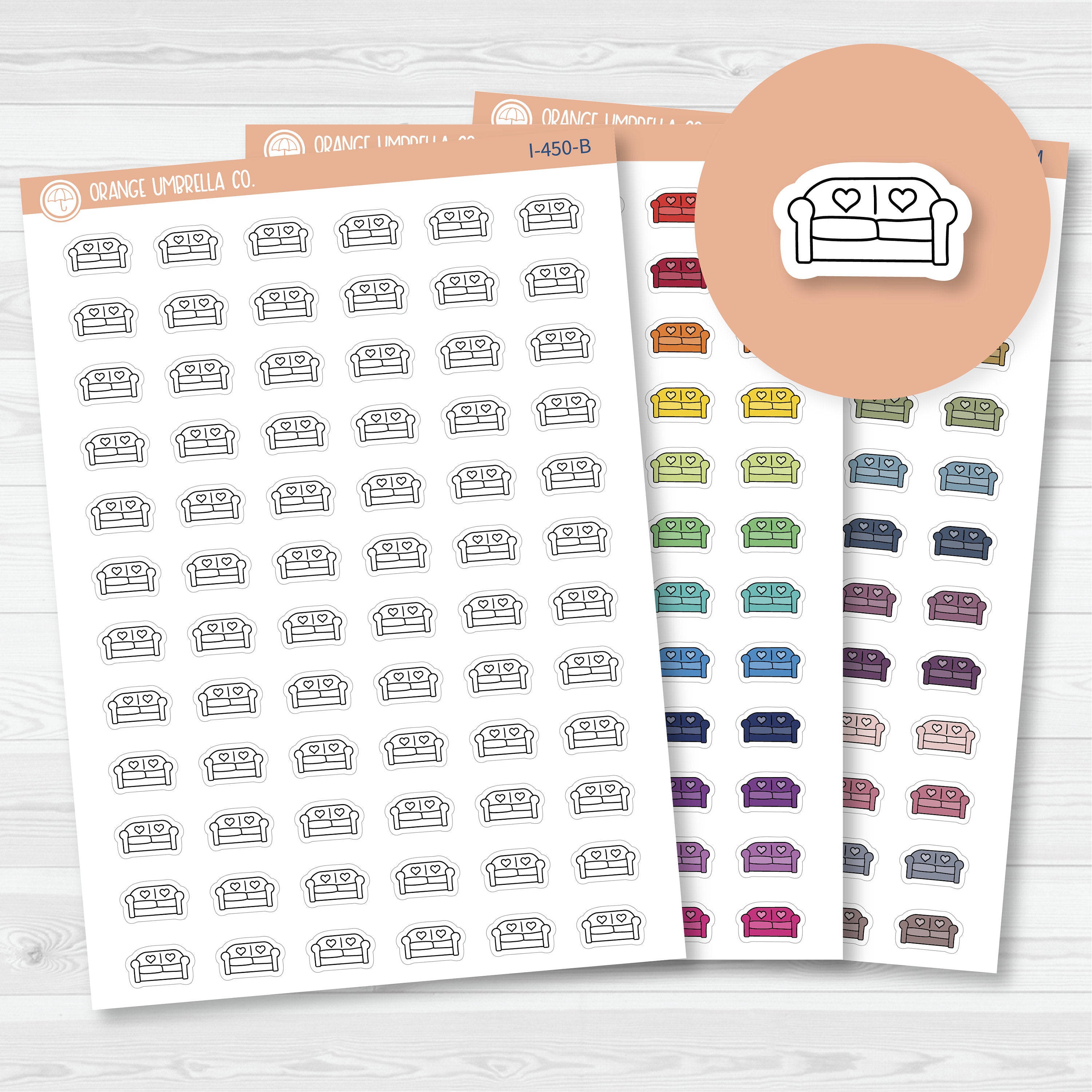 Therapy Icons | Hand Doodled Lazy Day Couch Planner Stickers | Unwind Icons | I-450