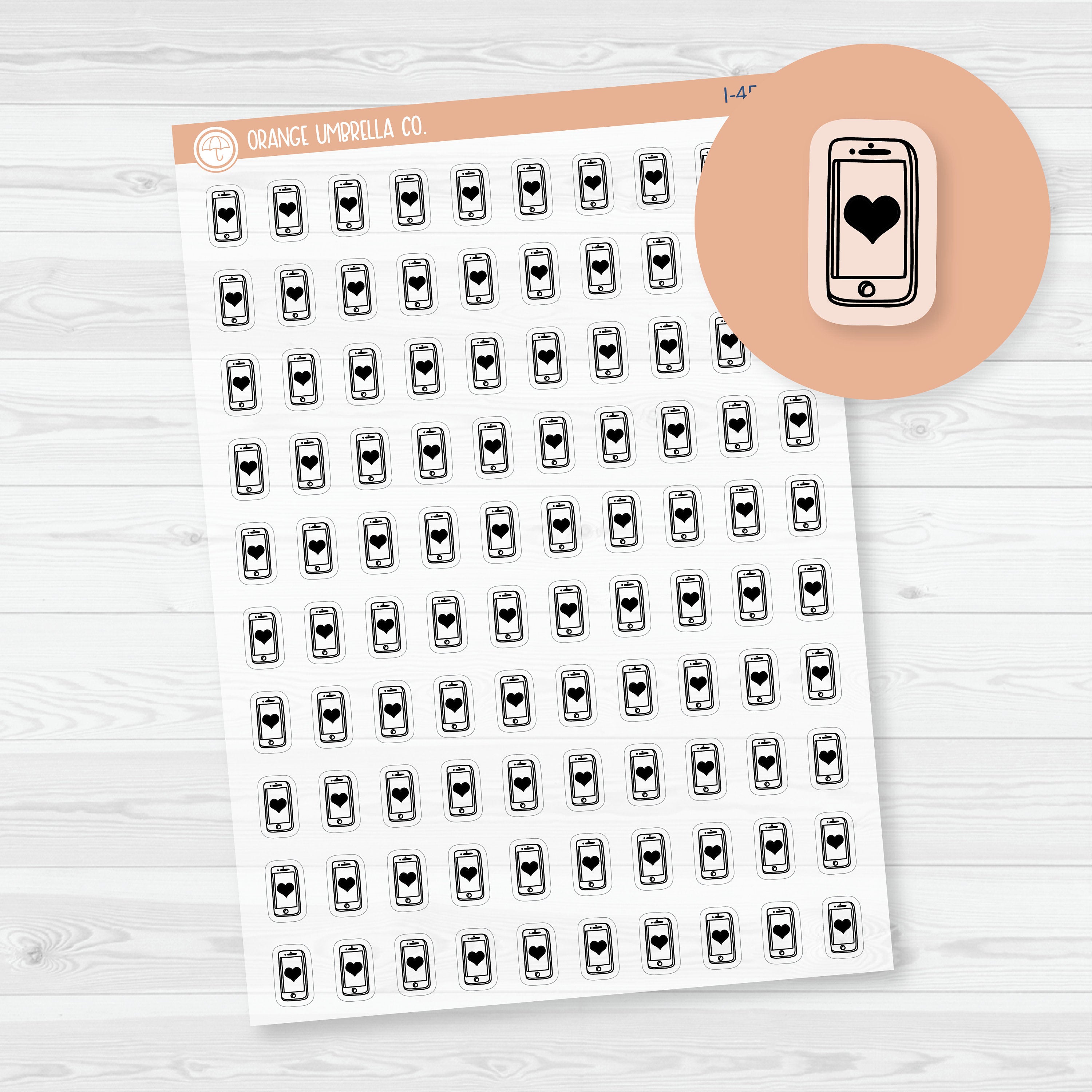 Call List Sticker To Call Icons | Hand Doodled Cell Phone Planner Stickers | Clear Matte