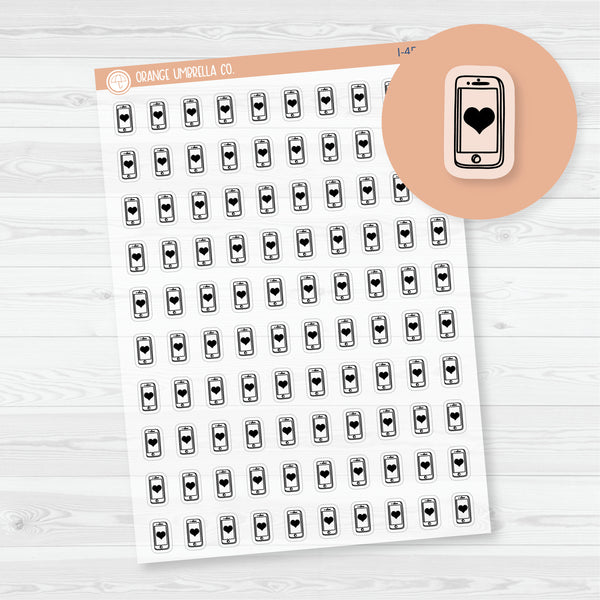 To Call Icons | Hand Doodled Cell Phone Planner Stickers | Clear Matte | I-456-BCM