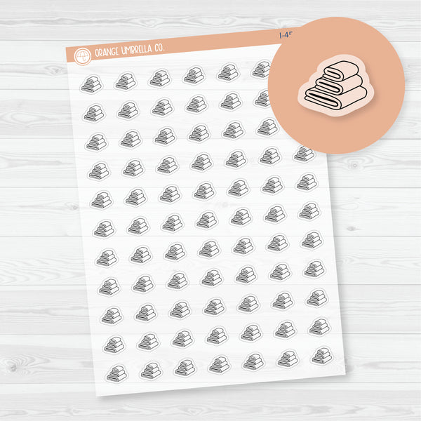 Towel Icons | Hand Doodled Laundry Planner Stickers and Labels | Clear Matte | I-459-BCM