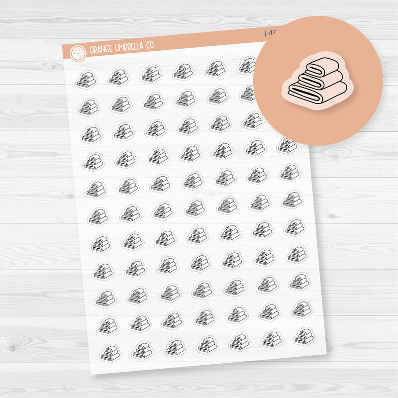 Towel Icons | Hand Doodled Laundry Planner Stickers and Labels | Clear Matte | I-459-BCM
