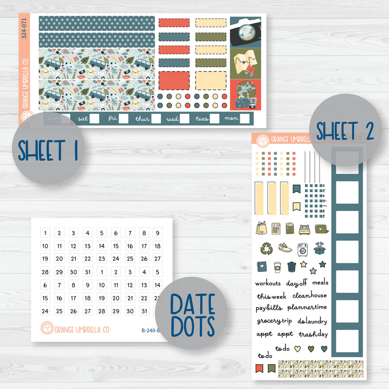 Summer Vacation Kit | Hobonichi Weeks Planner Kit Stickers | Well Traveled | 324-071