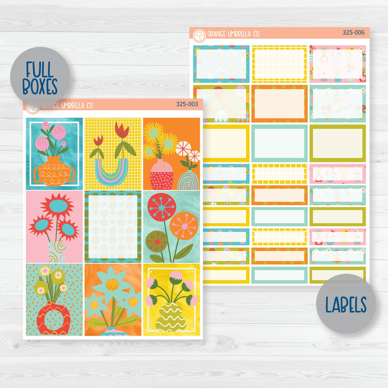 Bright Summer Floral Kit | Weekly Planner Kit Stickers | Sunny Days | 325-001