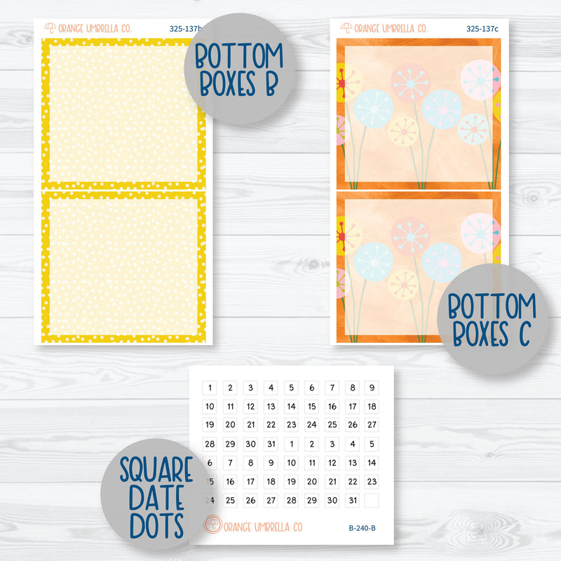 Bright Summer Floral Kit | 7x9 Daily Duo Planner Kit Stickers | Sunny Days | 325-131