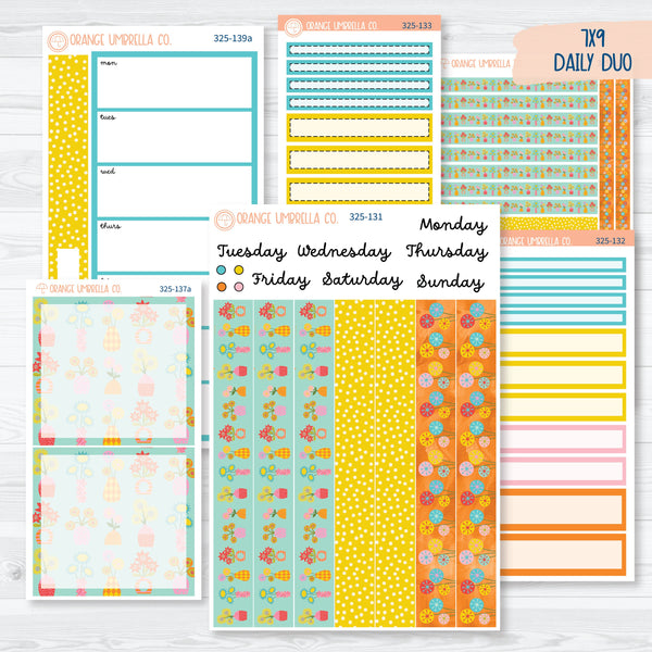 Bright Summer Floral Kit | 7x9 Daily Duo Planner Kit Stickers | Sunny Days | 325-131