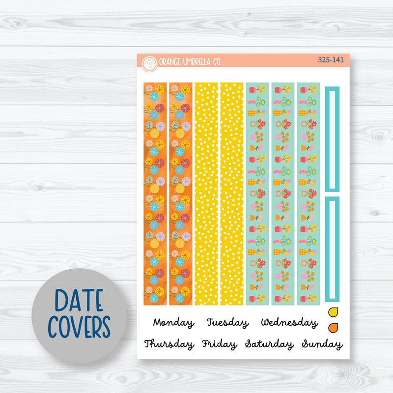 Bright Summer Floral Kit | A5 Plum Daily Planner Kit Stickers | Sunny Days | 325-141