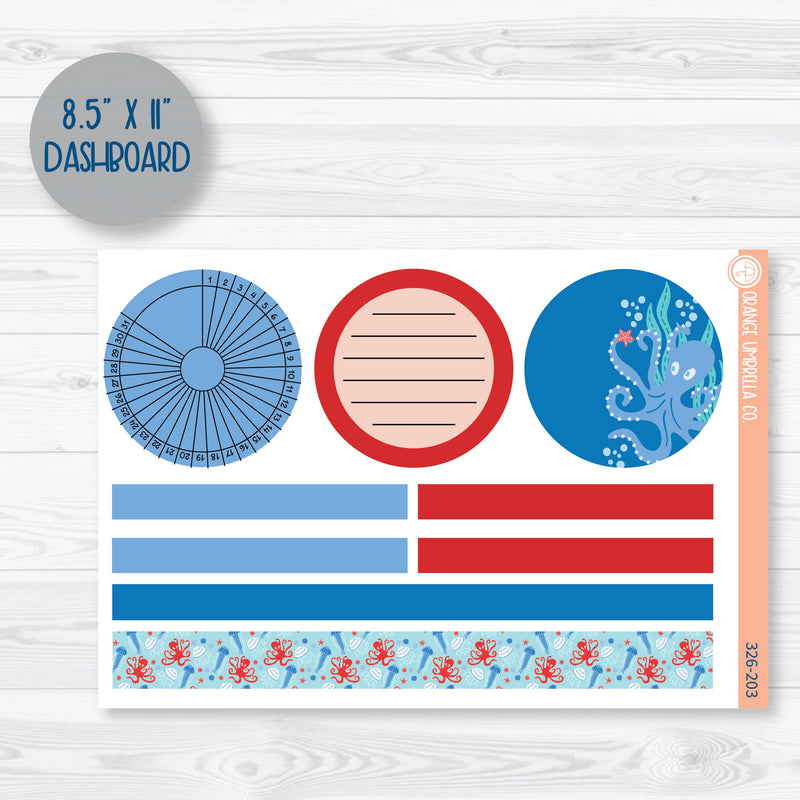 Underwater Ocean Sticker Kit | Plum Dashboards Planner Kit Stickers | Go Fish | 326-201