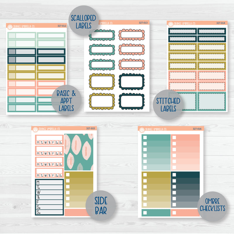 Tropical Floral Stickers | Summer Weekly Add-On Planner Kit Stickers | Island Sunrise | 327-012