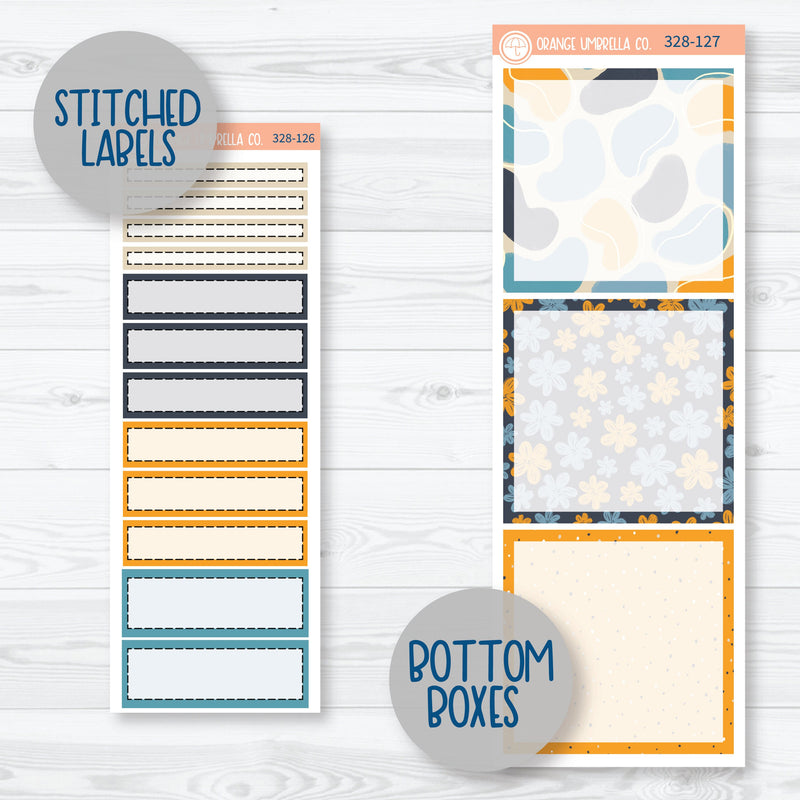 Blue & Yellow Floral Sticker Kit | A5 Daily Duo Planner Kit Stickers | Casual Friday | 328-121