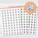Hand Doodled Shopping Cart Icon Planner Stickers | I-464