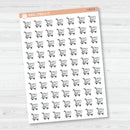 Hand Doodled Shopping Cart Icon Planner Stickers | I-464