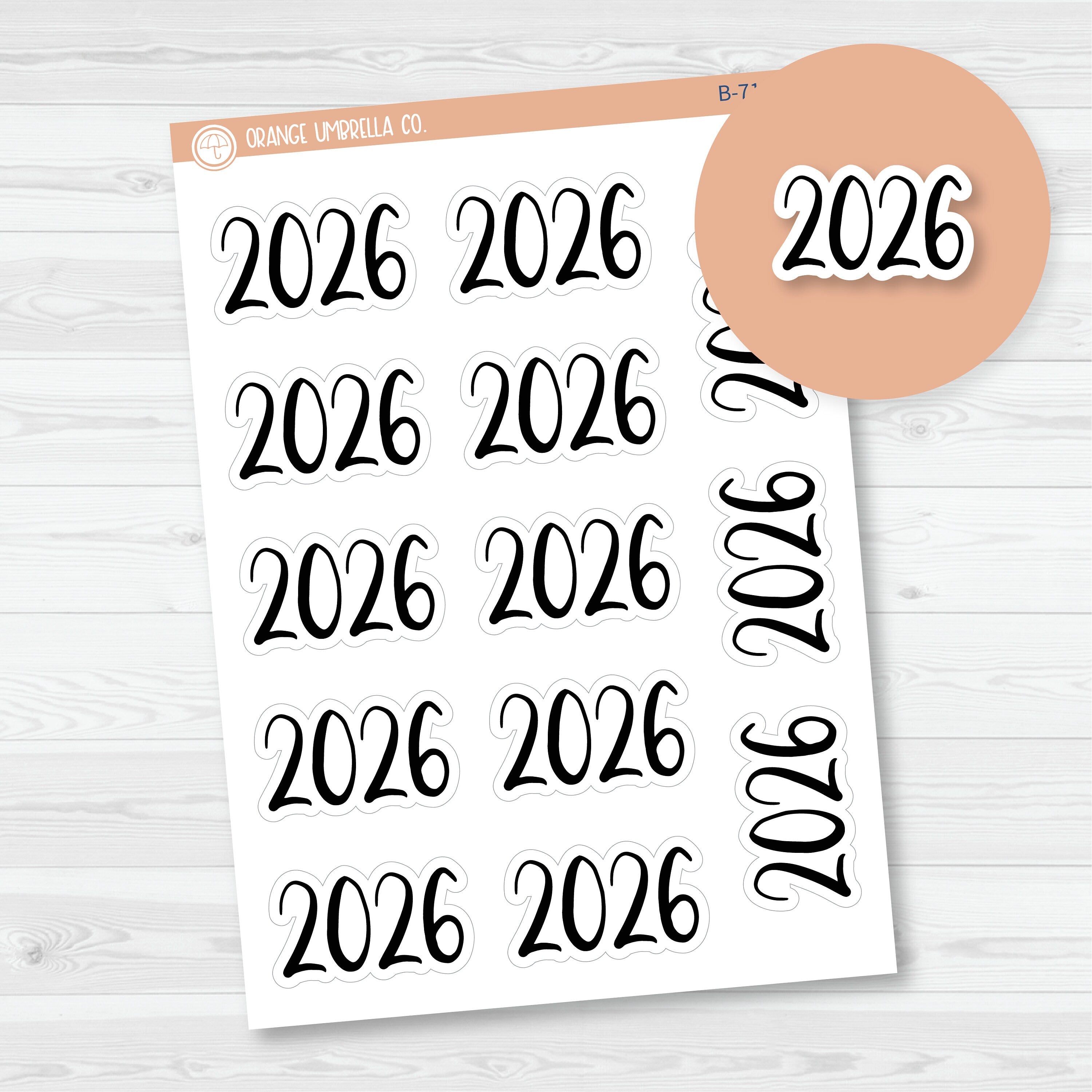 2026 Year Monthly Planner Stickers | F2 Script | B-717-B