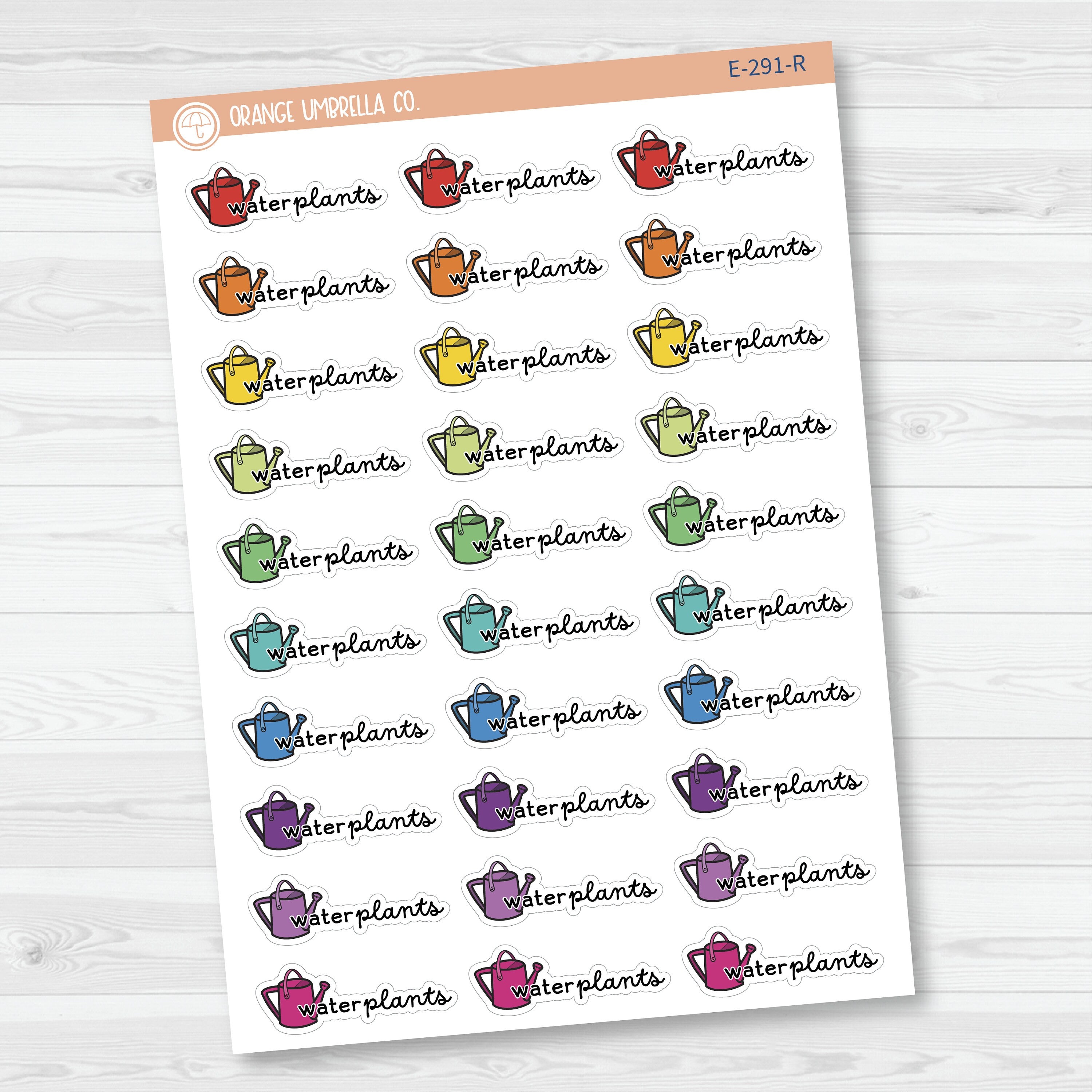 Water Plants Doodle Icon Script Planner Stickers and Labels | F16 | E-291