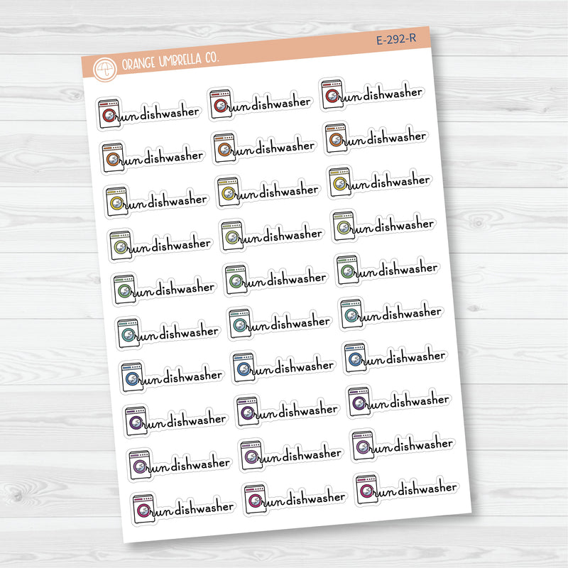 Run Dishwasher Icon Script Planner Stickers | F16 | E-292