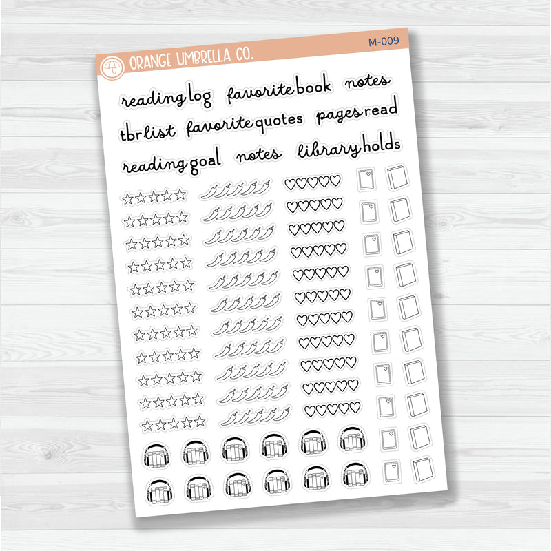 Reading Journal Mixed Sheets Planner Stickers | M-009 & M-010