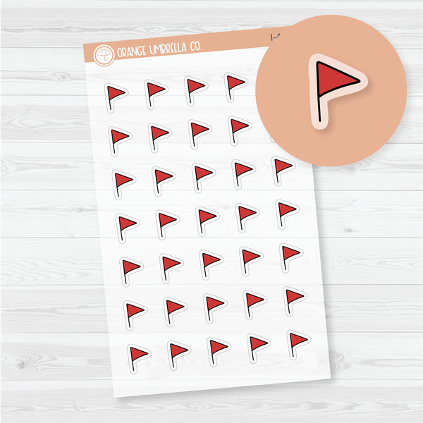 Hand Doodled Red Flag Period Tracker Planner Stickers | Clear Matte | I-467-CM